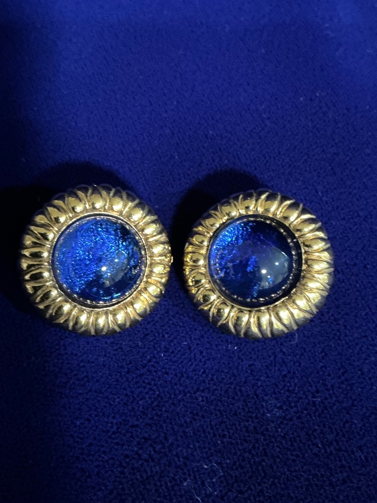 Authentic Vintage Chanel Gripoix Clip Earrings